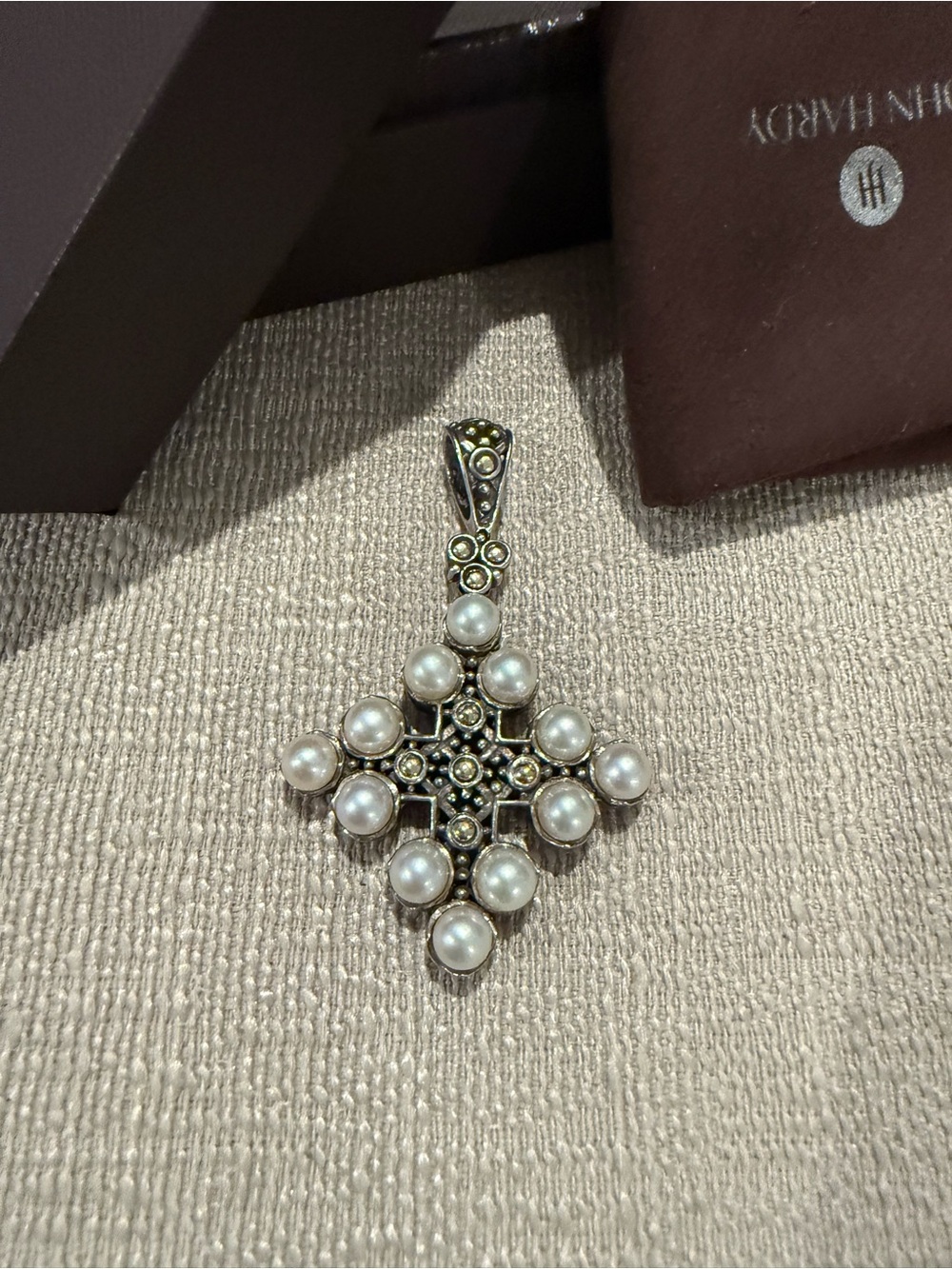 John Hardy Sterling Silver Pendant with White Pearls - Picture 2 of 5